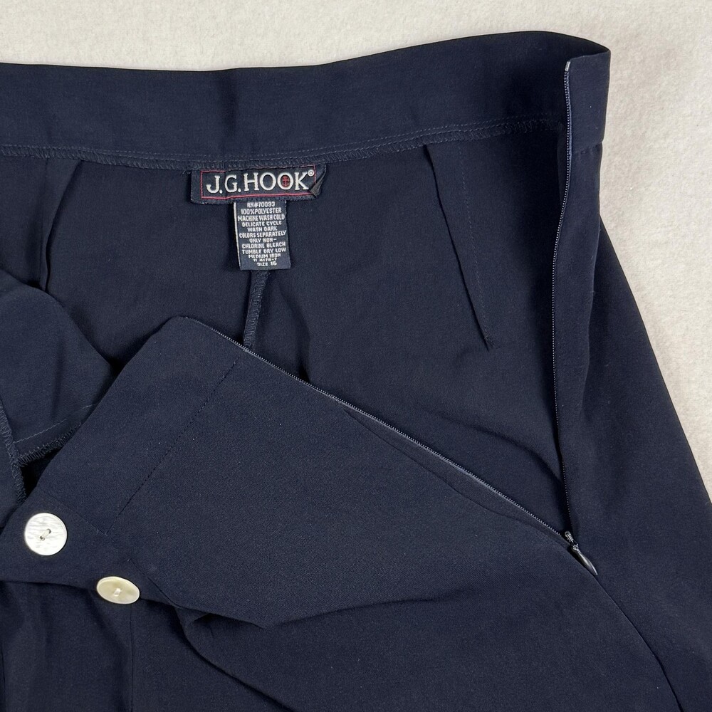 Vintage Y2K JG HOOK Sailor Pants High Rise Nautical Wide Leg Navy Womens 14 - Picture 5 of 16